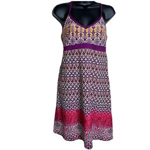 Athleta Printed Shorebreak Swim Athletic Dress Multicolored Print Sleeveless Med